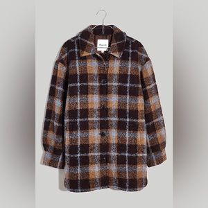 NWT Madewell The Belrose Shirt Jacket Cassel Devon Plaid Forage Shacket XS Coat